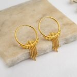 Gold Filigree Chandelier Hoop Earrings - Image 2