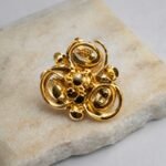 Vintage Gold Swirl Floral Statement Nose Pin - Image 2