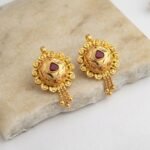 Traditional Gold Meenakari Jhumka Pendant Charms - Image 2