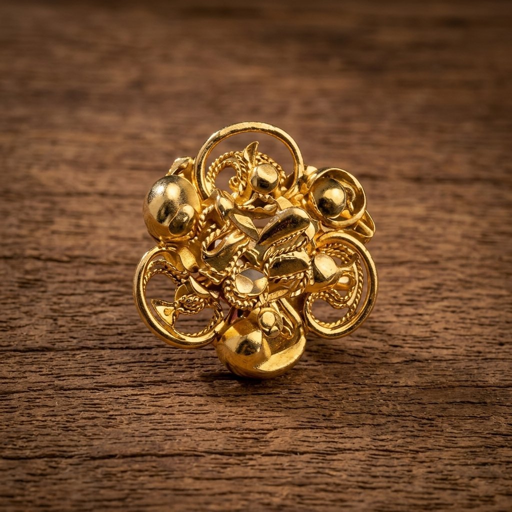 2 (1) Traditional Gold Filigree Royal Statement Nose Pin - Image 1