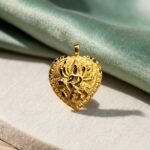 Antique Gold Goddess Durga Heart Locket Pendant