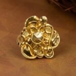 Traditional Gold Multi-Textured Floral Statement Nose Pin