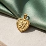 Vintage Gold Cupid Heart Locket Pendant
