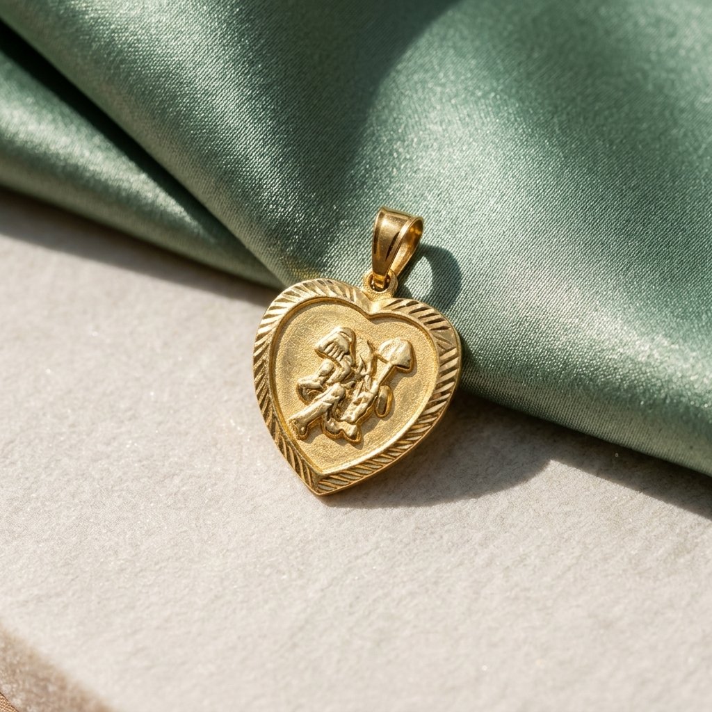 3 (2) Vintage Gold Cupid Heart Locket Pendant - Image 1