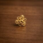 Traditional Gold Textured Floral Filigree Nose Pin