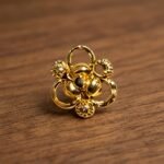 Traditional Gold Diamond-Cut Floral Statement Nose Pin