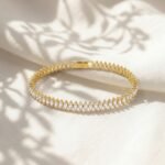 Women's Premium Gold Plated Marquise Cut Crystal Tennis Bracelet