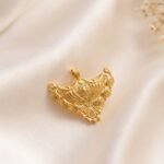 Traditional Gold Floral Filigree Crescent Pendant - Image 2