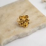 Traditional Gold Spiral Floral Statement Nose Pin - Image 2