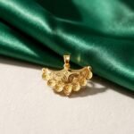 Antique Gold Filigree Crescent Shield Pendant
