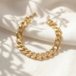 Matte Brushed & Iced Miami Cuban Link Gold Bracelet