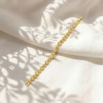 Women's Premium Gold Plated Alternating Pavé Circular Link Tennis Bracelet