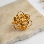 Traditional Gold Swirl Floral Statement Nose Pin - Image 2