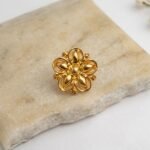 Traditional Gold Symmetrical Floral Blossom Nose Pin - Image 2