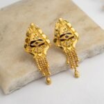 Traditional Gold Filigree Drop Earrings - Image 2