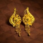 Traditional Paisley Gold Drop Earrings