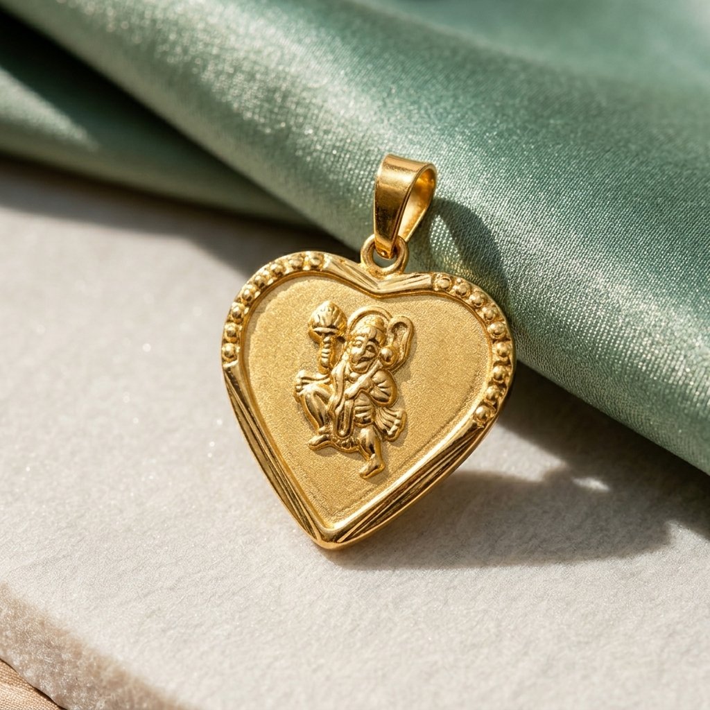 locket (25) Hanuman Heart Locket - Image 1