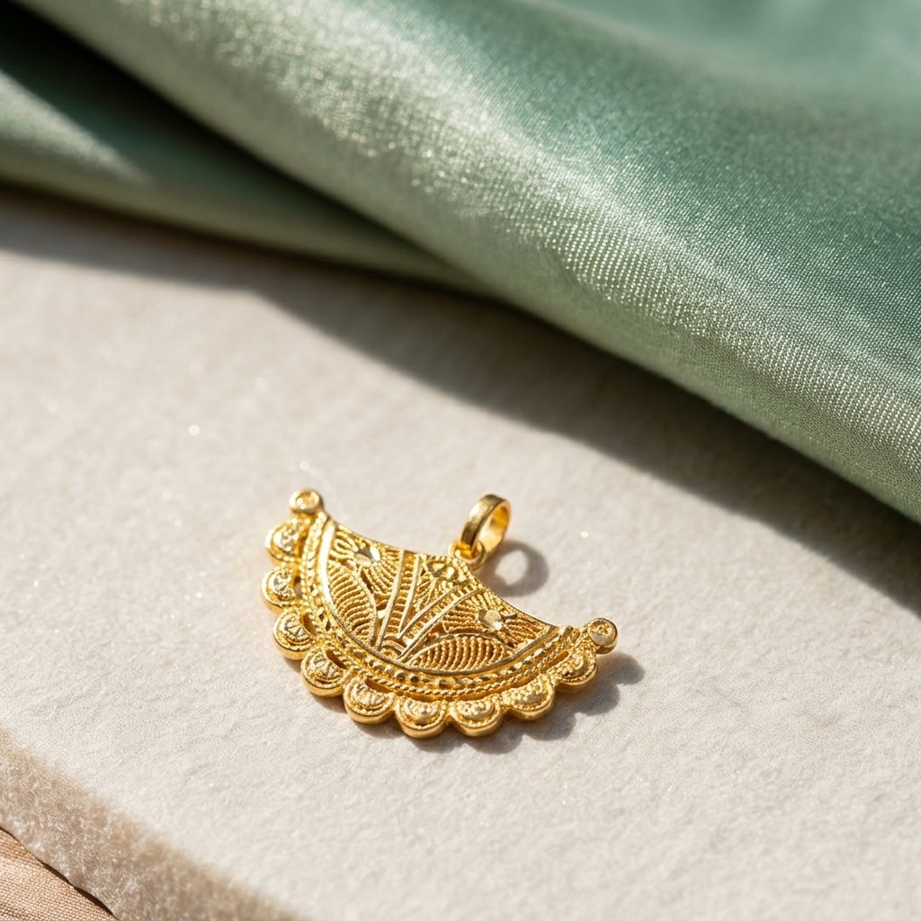locket (41) Gold Fan Pendant - Image 1