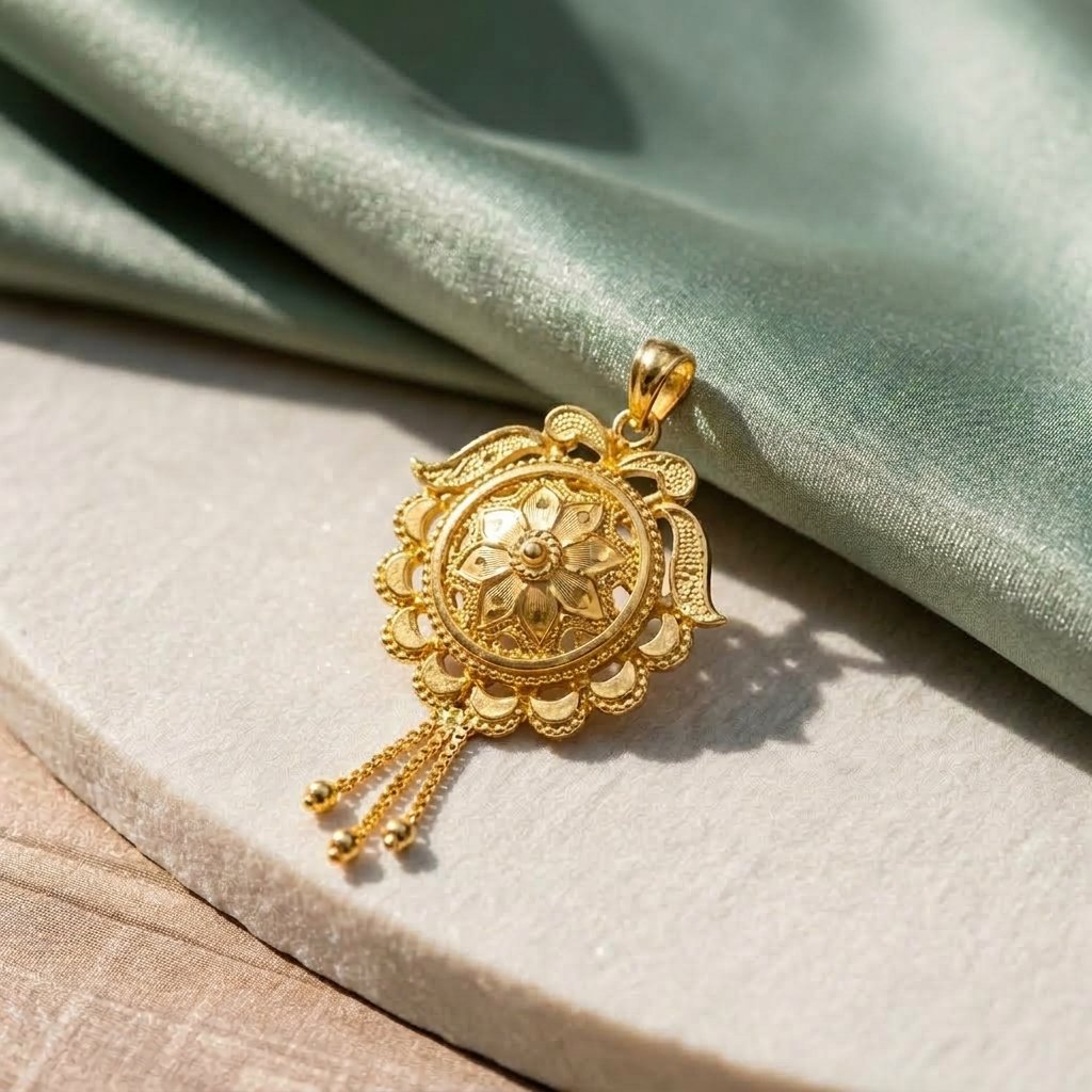 locket (7) Gold Floral Locket - Image 1