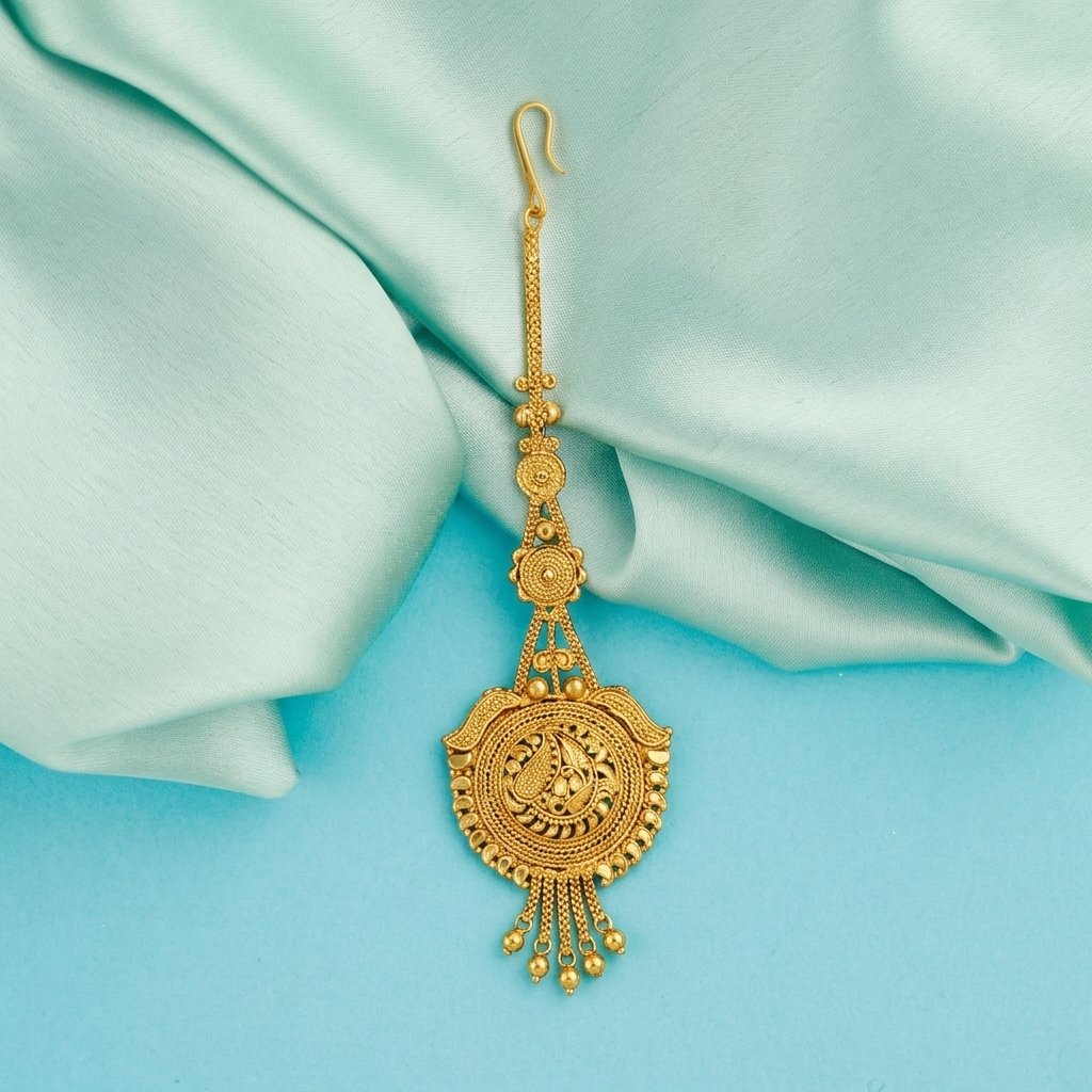 tikka (12) Gold Paisley Drop Tikka - Image 1