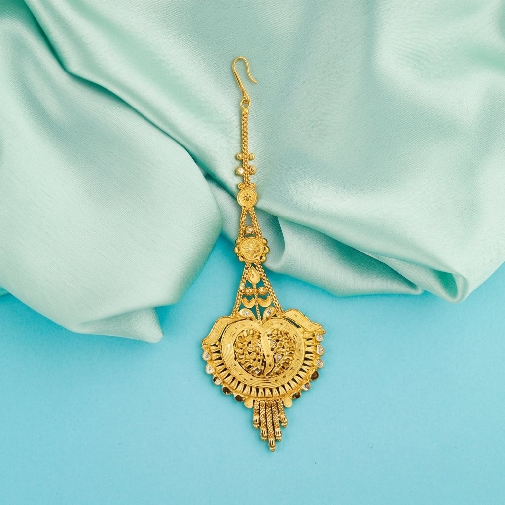 tikka (9) Gold Floral Charm Tikka - Image 1